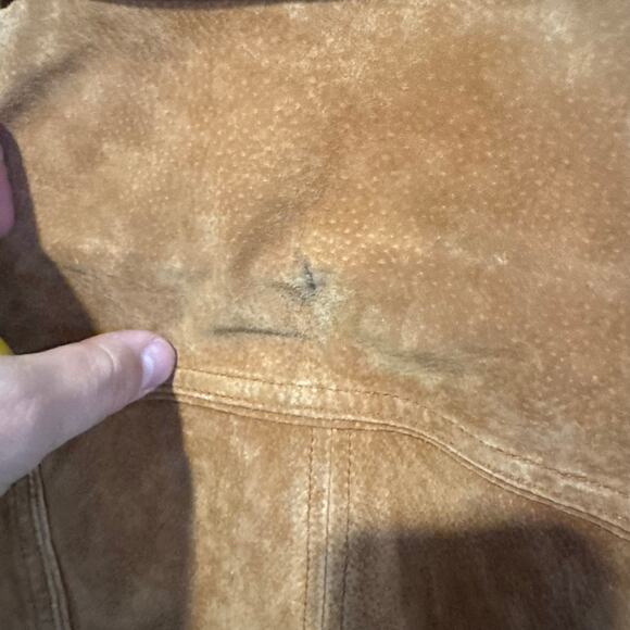 Y2K Womens Suede Leather Blazer Jacket Size Large Brown Snap Button Up Cowgirl - Picture 7 of 7